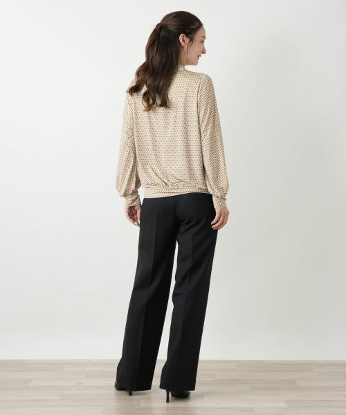 Leilian / レリアン カットソー | 幾何学柄ギャザープルオーバー | 詳細3