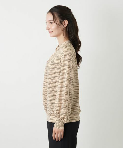 Leilian / レリアン カットソー | 幾何学柄ギャザープルオーバー | 詳細5