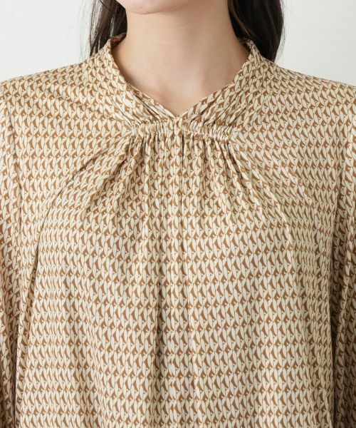 Leilian / レリアン カットソー | 幾何学柄ギャザープルオーバー | 詳細7