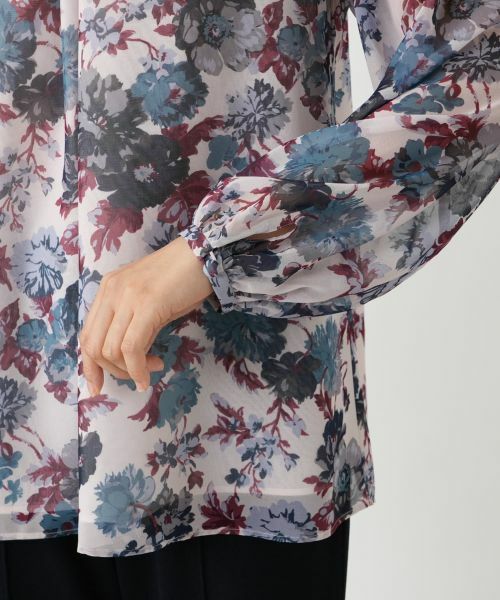 Leilian / レリアン シャツ・ブラウス | フラワー柄シフォンブラウス【RATTI】 | 詳細10
