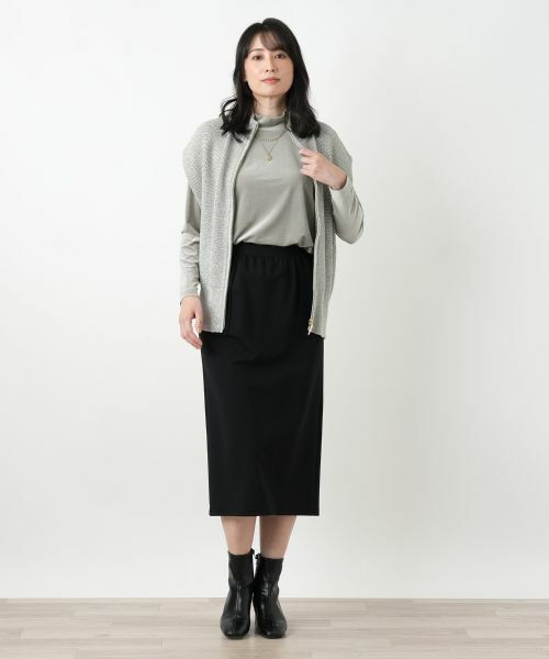 Leilian / レリアン テーラードジャケット | ジップラメニットベスト | 詳細11