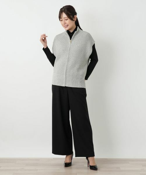 Leilian / レリアン テーラードジャケット | ジップラメニットベスト | 詳細14