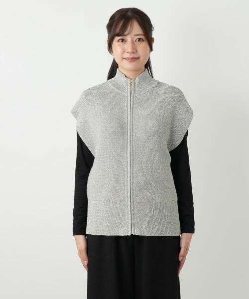 Leilian / レリアン テーラードジャケット | ジップラメニットベスト | 詳細17