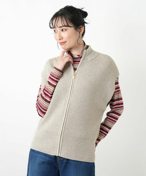 Leilian / レリアン テーラードジャケット | ジップラメニットベスト | 詳細2