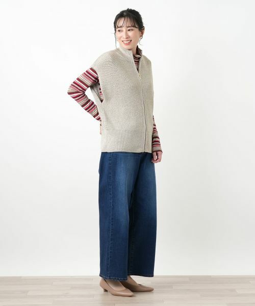 Leilian / レリアン テーラードジャケット | ジップラメニットベスト | 詳細4