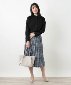 Leilian / レリアン ロング・マキシ丈スカート | グレンチェックプリーツスカート