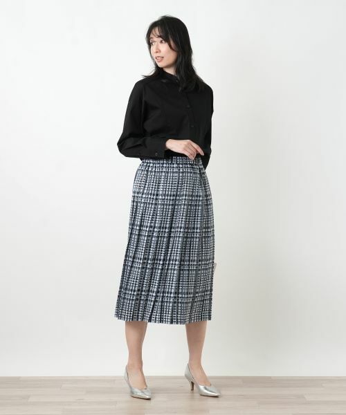 Leilian / レリアン ロング・マキシ丈スカート | グレンチェックプリーツスカート | 詳細4