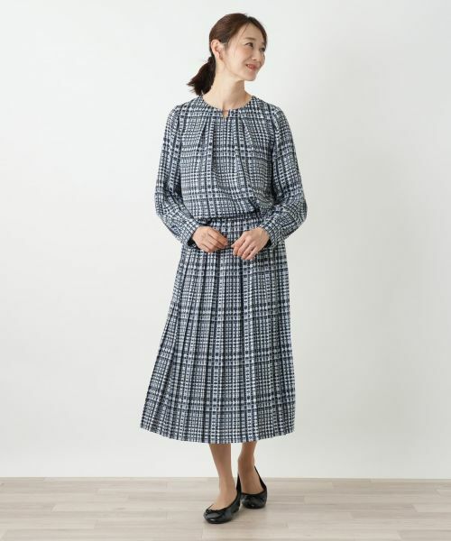 Leilian / レリアン ロング・マキシ丈スカート | グレンチェックプリーツスカート | 詳細7