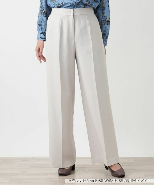 Leilian/レリアン センタープレスワイドパンツ ベージュ 9(M) Leilian/レリアン センタープレスワイドパンツ ベージュ 9(M)