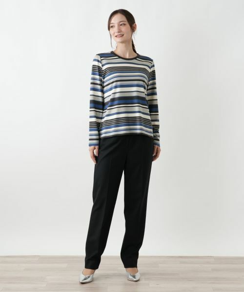 Leilian / レリアン カットソー | マルチボーダーカットソー | 詳細1