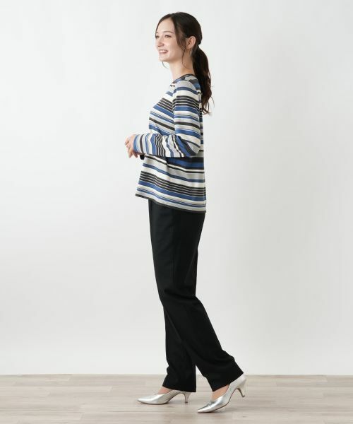 Leilian / レリアン カットソー | マルチボーダーカットソー | 詳細2