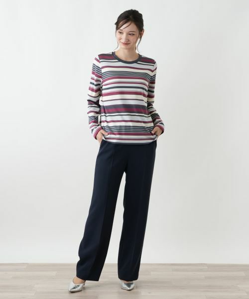 Leilian / レリアン カットソー | マルチボーダーカットソー | 詳細4