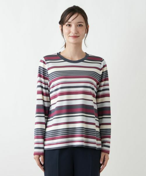 Leilian / レリアン カットソー | マルチボーダーカットソー | 詳細7