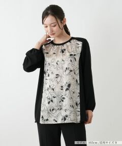 Leilian / レリアン シャツ・ブラウス | フラワー柄切替ブラウス