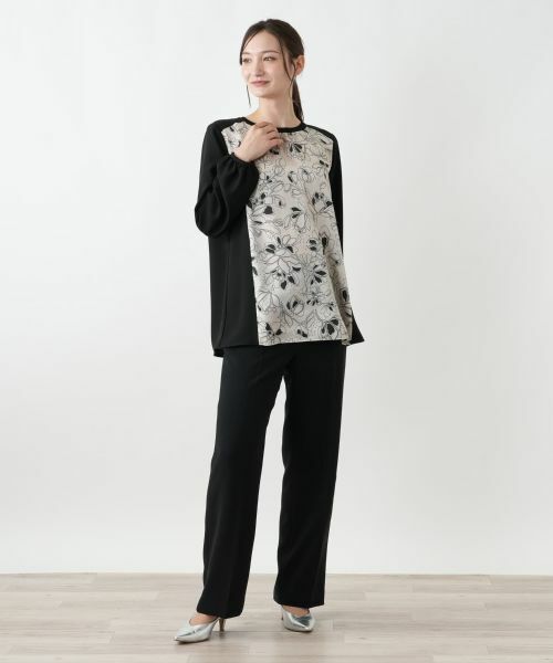 Leilian / レリアン シャツ・ブラウス | フラワー柄切替ブラウス | 詳細1
