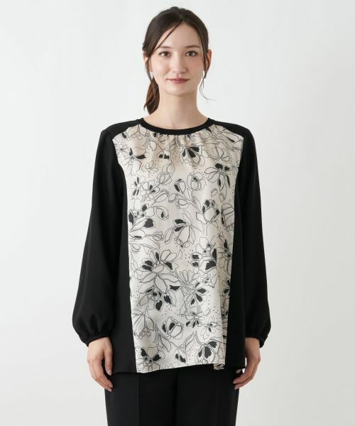 Leilian / レリアン シャツ・ブラウス | フラワー柄切替ブラウス | 詳細4