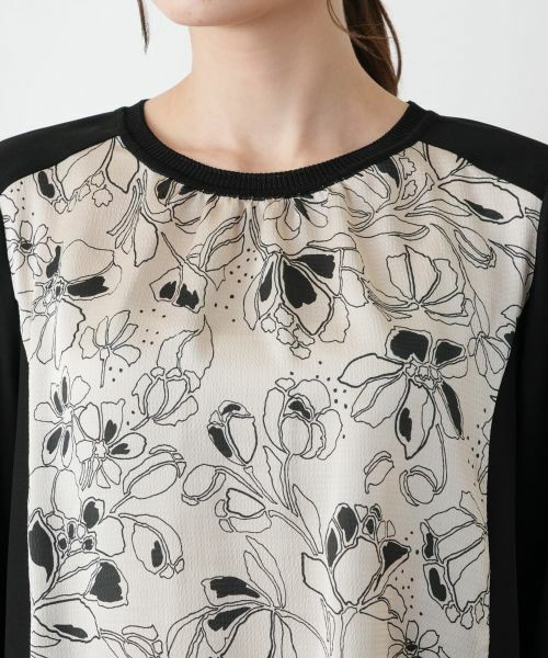 Leilian / レリアン シャツ・ブラウス | フラワー柄切替ブラウス | 詳細7