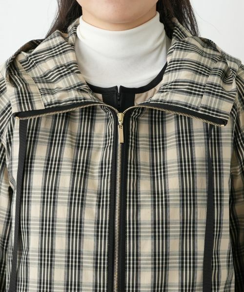 Leilian / レリアン その他アウター | チェックフーデッドコート | 詳細12