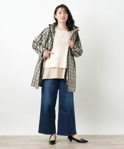 Leilian / レリアン その他アウター | チェックフーデッドコート | 詳細2