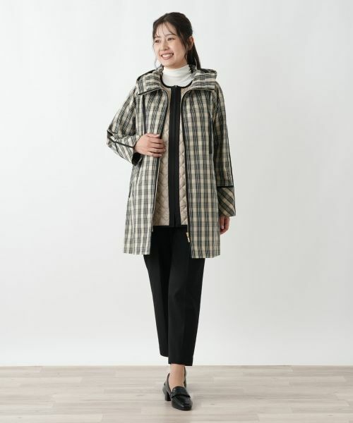 Leilian / レリアン その他アウター | チェックフーデッドコート | 詳細6