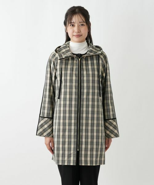 Leilian / レリアン その他アウター | チェックフーデッドコート | 詳細9