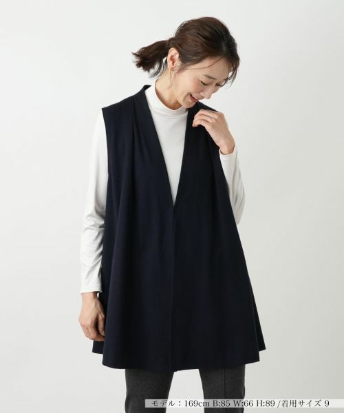 Leilian/レリアン フレアベスト ネイビー 9(M)