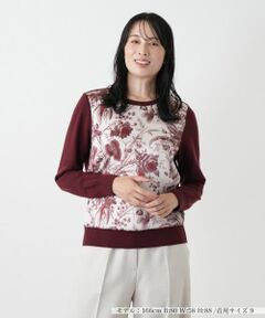 Leilian / レリアン ニット・セーター | ボタニカル柄切替ニット【ROCHAS Premiere】【ERICA】