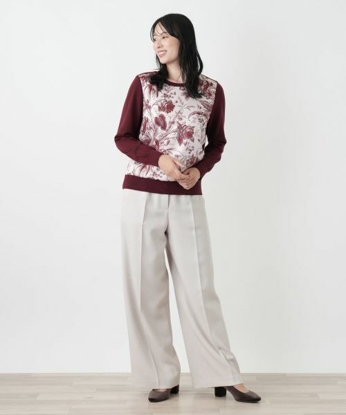Leilian / レリアン ニット・セーター | ボタニカル柄切替ニット【ROCHAS Premiere】【ERICA】 | 詳細1