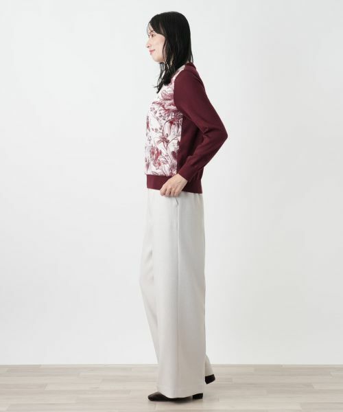 Leilian / レリアン ニット・セーター | ボタニカル柄切替ニット【ROCHAS Premiere】【ERICA】 | 詳細2