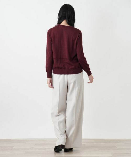 Leilian / レリアン ニット・セーター | ボタニカル柄切替ニット【ROCHAS Premiere】【ERICA】 | 詳細3