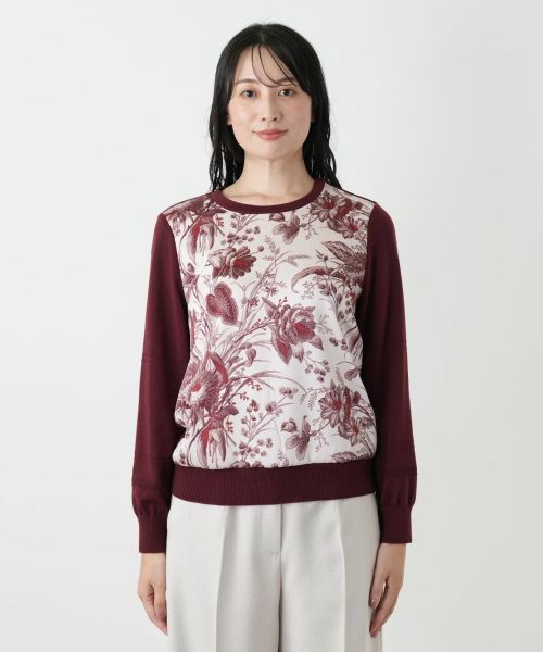 Leilian / レリアン ニット・セーター | ボタニカル柄切替ニット【ROCHAS Premiere】【ERICA】 | 詳細4