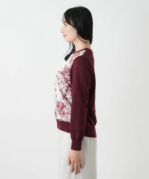 Leilian / レリアン ニット・セーター | ボタニカル柄切替ニット【ROCHAS Premiere】【ERICA】 | 詳細5