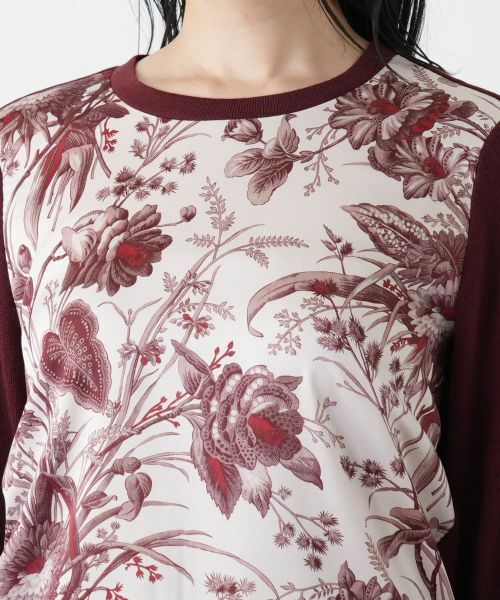 Leilian / レリアン ニット・セーター | ボタニカル柄切替ニット【ROCHAS Premiere】【ERICA】 | 詳細7