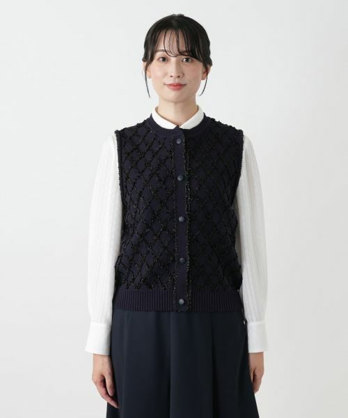 Leilian / レリアン テーラードジャケット | 格子柄ニットベスト【ROCHAS Premiere】 | 詳細4