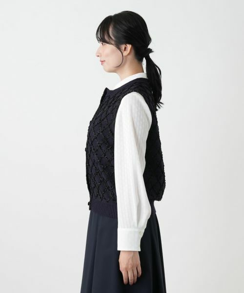 Leilian / レリアン テーラードジャケット | 格子柄ニットベスト【ROCHAS Premiere】 | 詳細5