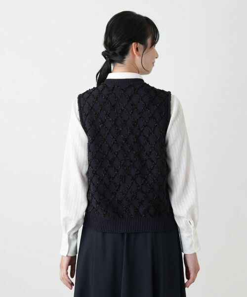 Leilian / レリアン テーラードジャケット | 格子柄ニットベスト【ROCHAS Premiere】 | 詳細6