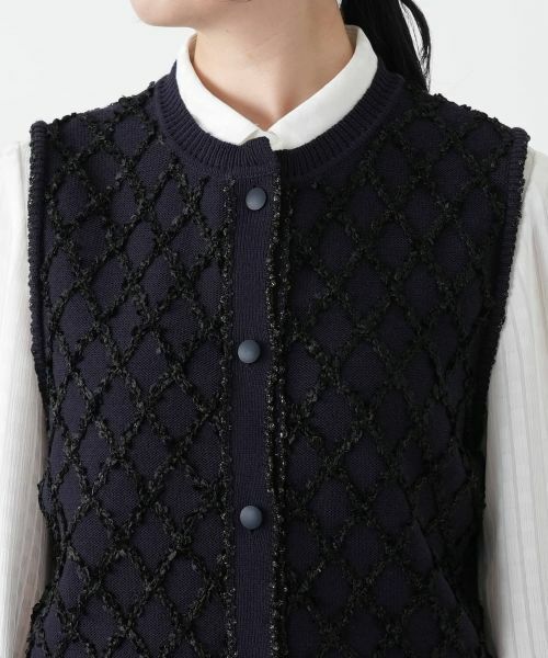 Leilian / レリアン テーラードジャケット | 格子柄ニットベスト【ROCHAS Premiere】 | 詳細7