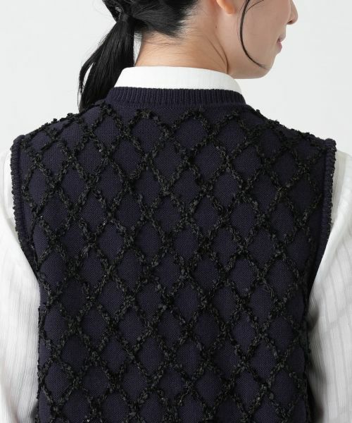 Leilian / レリアン テーラードジャケット | 格子柄ニットベスト【ROCHAS Premiere】 | 詳細8