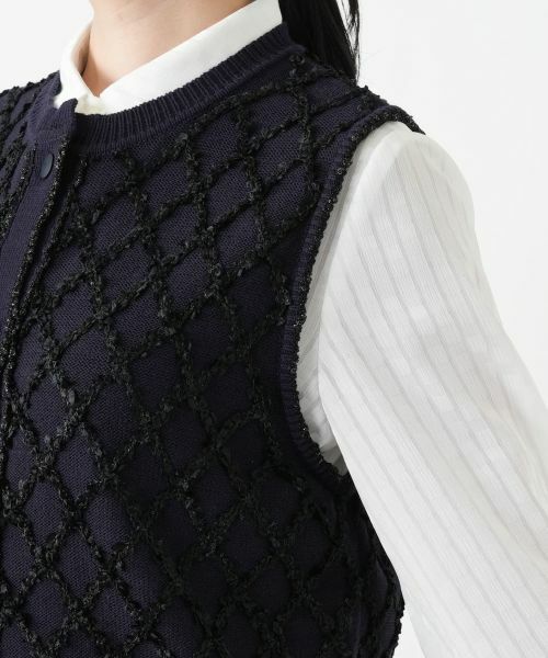 Leilian / レリアン テーラードジャケット | 格子柄ニットベスト【ROCHAS Premiere】 | 詳細9