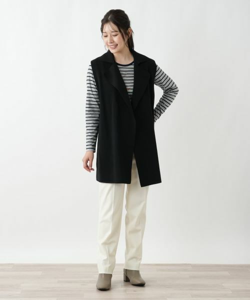 Leilian / レリアン テーラードジャケット | ラペルドロングベスト【ROCHAS Premiere】 | 詳細1