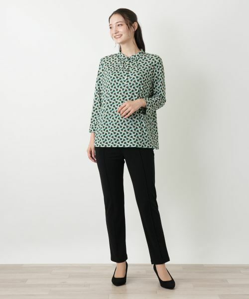 Leilian / レリアン カットソー | プリントバンドカラートップス【ROCHAS Premiere】 | 詳細1