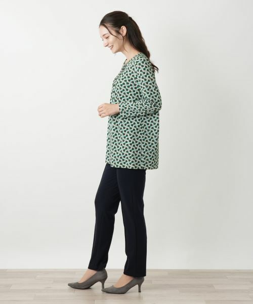 Leilian / レリアン カットソー | プリントピンタックブラウス【ROCHAS Premiere】 | 詳細2