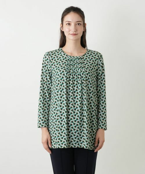 Leilian / レリアン カットソー | プリントピンタックブラウス【ROCHAS Premiere】 | 詳細4