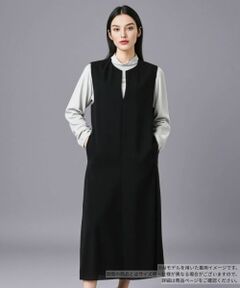 Leilian / レリアン ロング・マキシ丈ワンピース | キーネックジャンパースカート