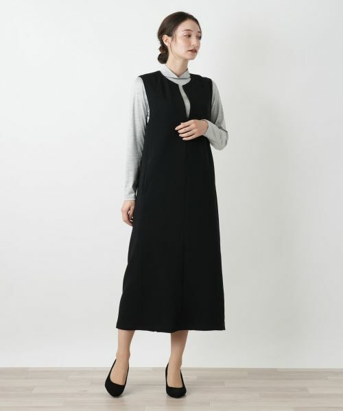 Leilian / レリアン ロング・マキシ丈ワンピース | キーネックジャンパースカート | 詳細1