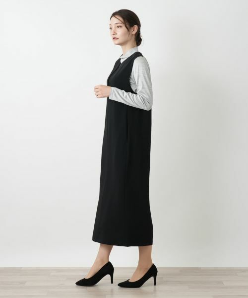 Leilian / レリアン ロング・マキシ丈ワンピース | キーネックジャンパースカート | 詳細2