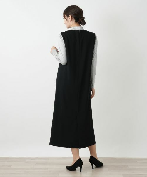 Leilian / レリアン ロング・マキシ丈ワンピース | キーネックジャンパースカート | 詳細3