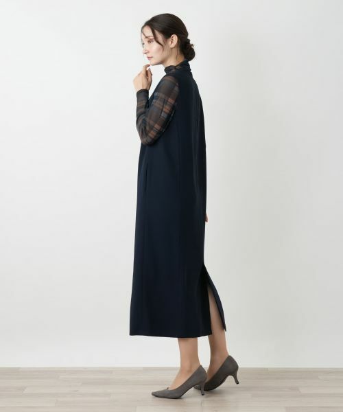 Leilian / レリアン ロング・マキシ丈ワンピース | キーネックジャンパースカート | 詳細5