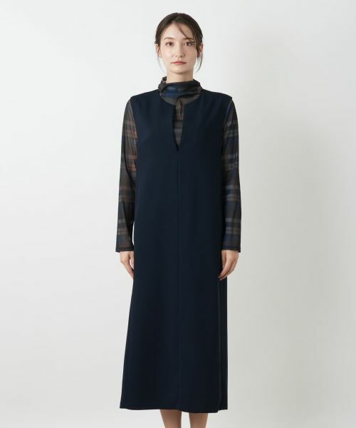 Leilian / レリアン ロング・マキシ丈ワンピース | キーネックジャンパースカート | 詳細7