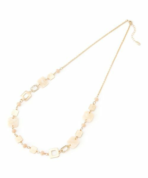 Leilian/レリアン スクエアモチーフロングネックレス ベージュ その他 Leilian/レリアン スクエアモチーフロングネックレス ベージュ その他